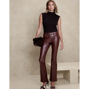 Banana Republic factory VEGAN LEATHER LOW-RISE BOOTCUT PANT